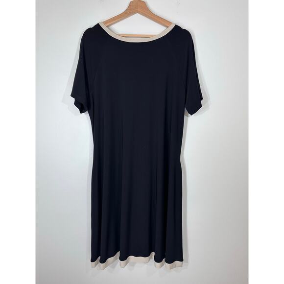 NWT Joseph Ribkoff Black/Moonstone A-Line Dress Style | Black Cream | SZ 16 - Picture 6 of 12